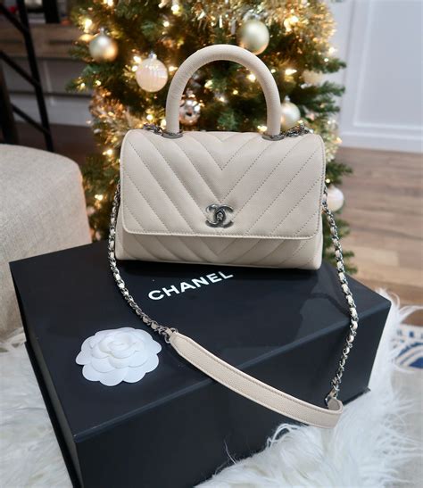 chanel double handle bag|chanel bag with top handle.